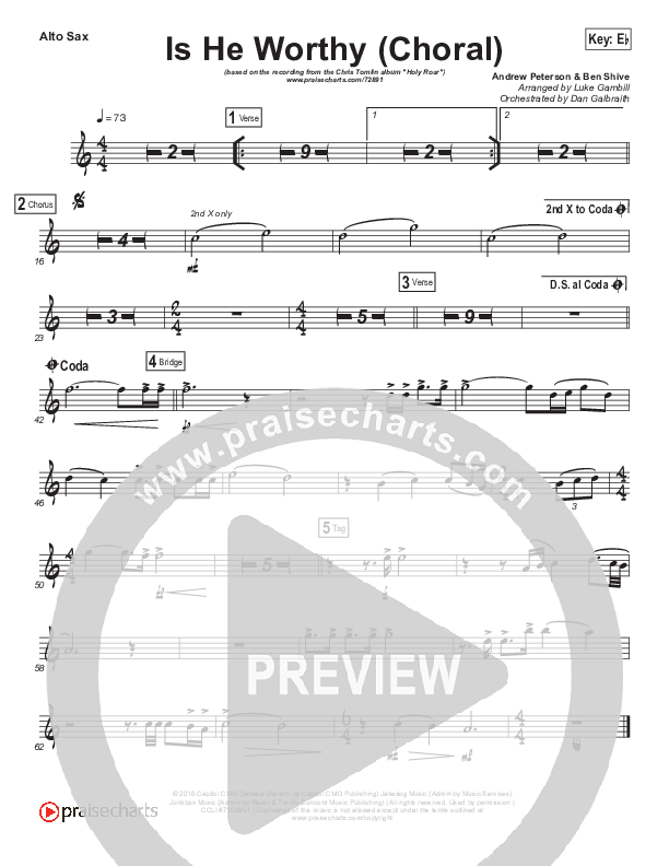 Is He Worthy (Choral Anthem SATB) Sax Pack (Chris Tomlin / Arr. Luke Gambill)