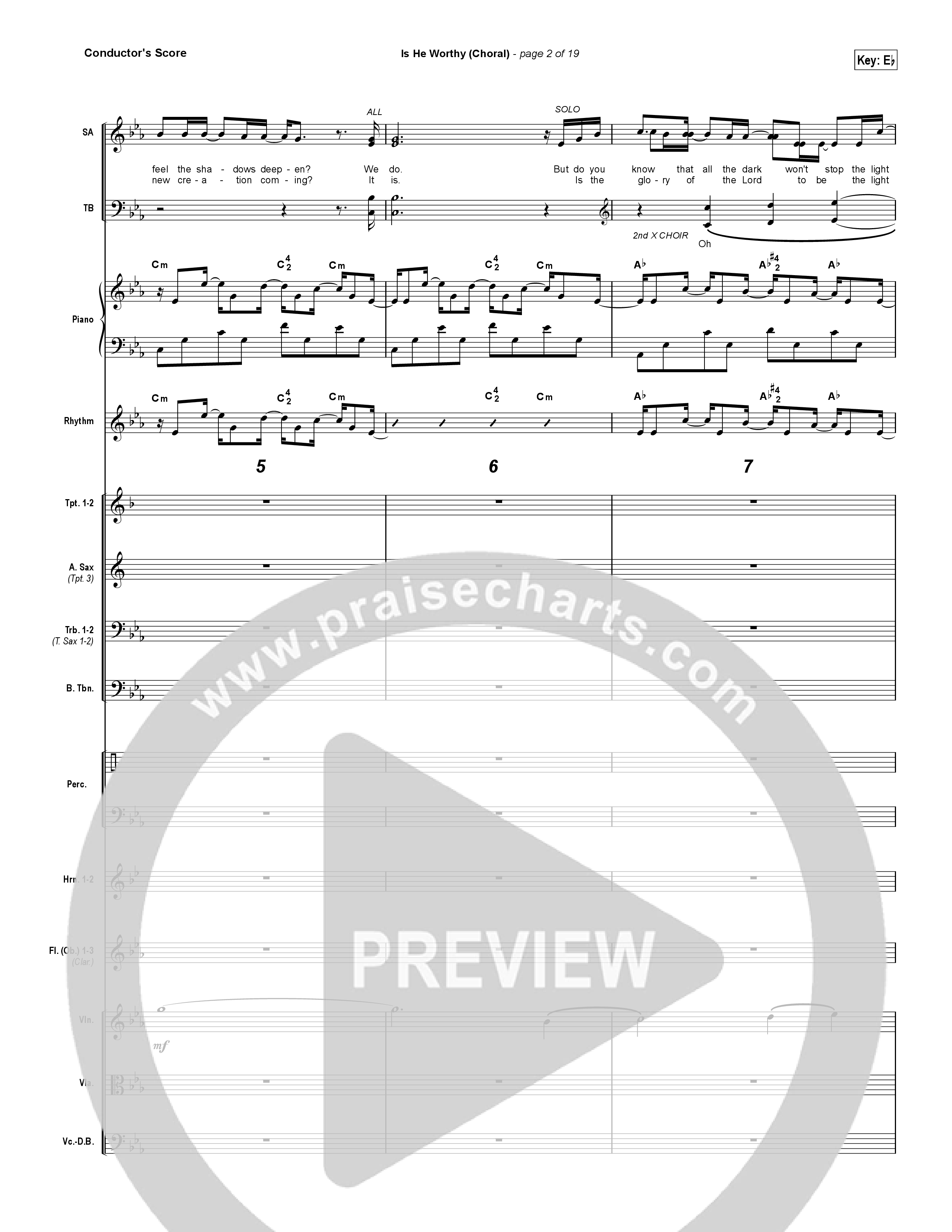 Is He Worthy (Choral Anthem SATB) Conductor's Score (Chris Tomlin / Arr. Luke Gambill)