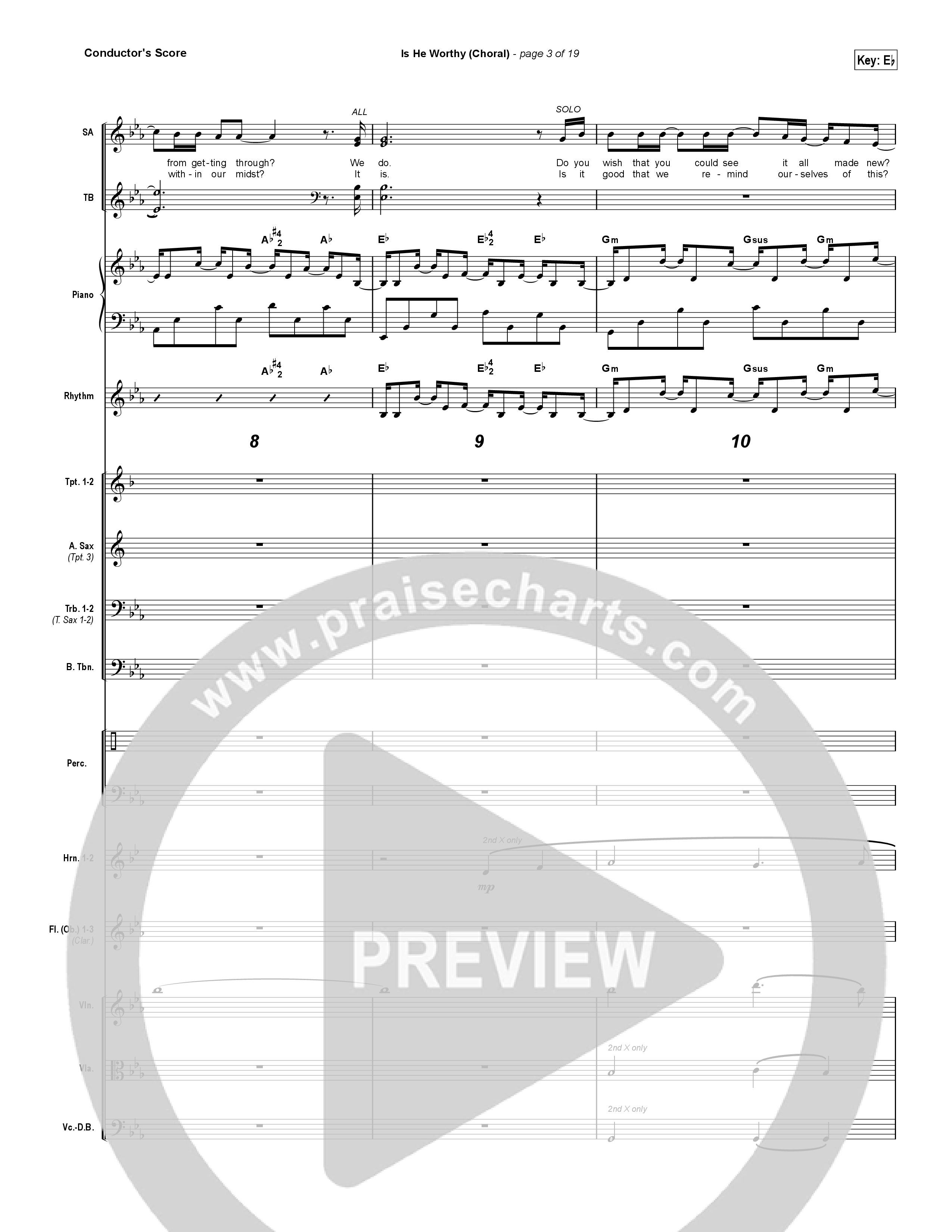 Is He Worthy (Choral Anthem SATB) Conductor's Score (Chris Tomlin / Arr. Luke Gambill)