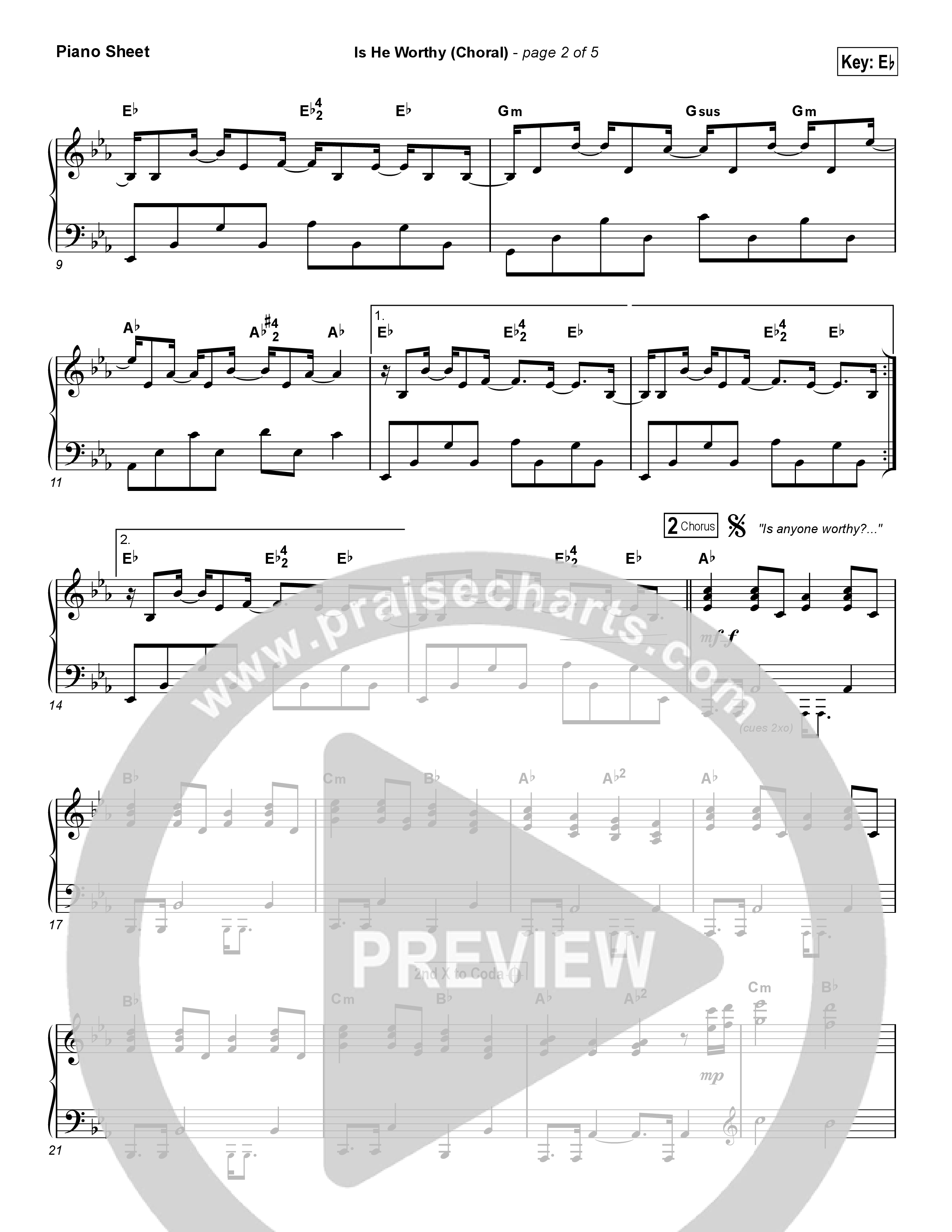 Is He Worthy (Choral Anthem SATB) Piano Sheet (Chris Tomlin / Arr. Luke Gambill)