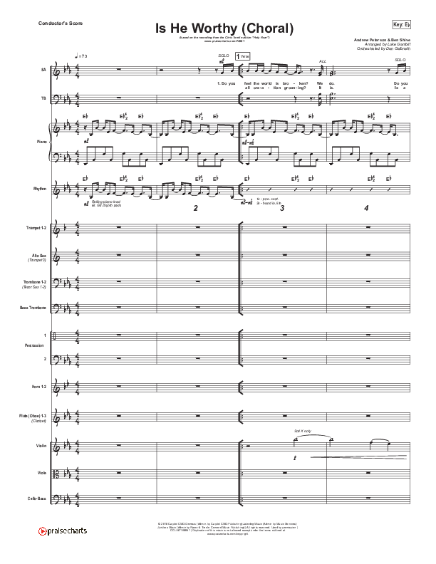 Is He Worthy (Choral Anthem SATB) Conductor's Score (Chris Tomlin / Arr. Luke Gambill)