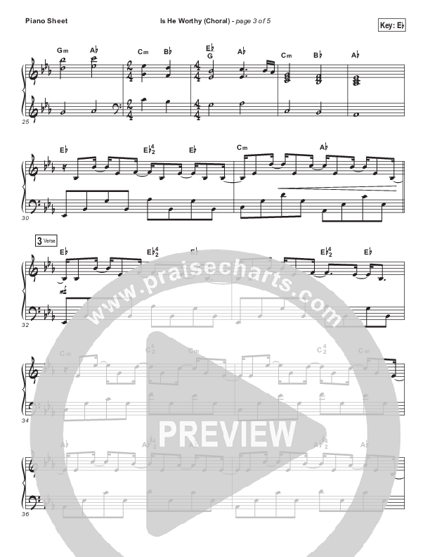Is He Worthy (Choral Anthem SATB) Piano Sheet (Chris Tomlin / Arr. Luke Gambill)