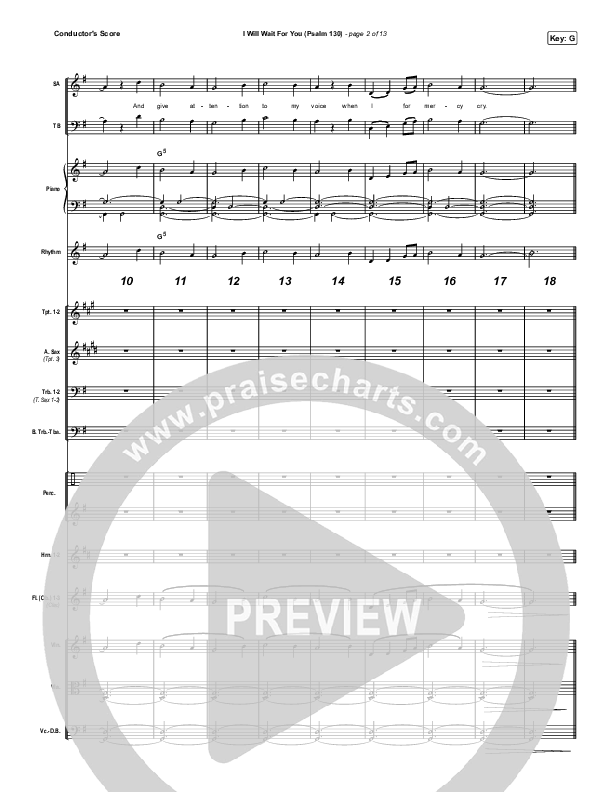 I Will Wait For You (Psalm 130) (Choral Anthem SATB) Conductor's Score (Keith & Kristyn Getty / Arr. Luke Gambill)