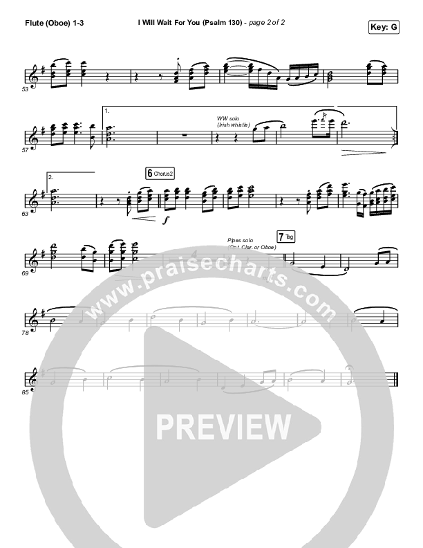 I Will Wait For You (Psalm 130) (Choral Anthem SATB) Flute/Oboe 1/2/3 (Keith & Kristyn Getty / Arr. Luke Gambill)