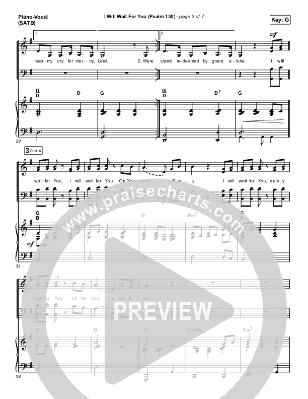 I Will Wait For You (Psalm 130) (Choral Anthem SATB) Piano/Vocal Pack (Keith & Kristyn Getty / Arr. Luke Gambill)