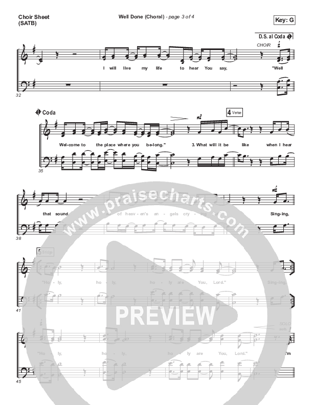 Well Done (Choral Anthem SATB) Choir Vocals (SATB) (The Afters / Arr. Luke Gambill)