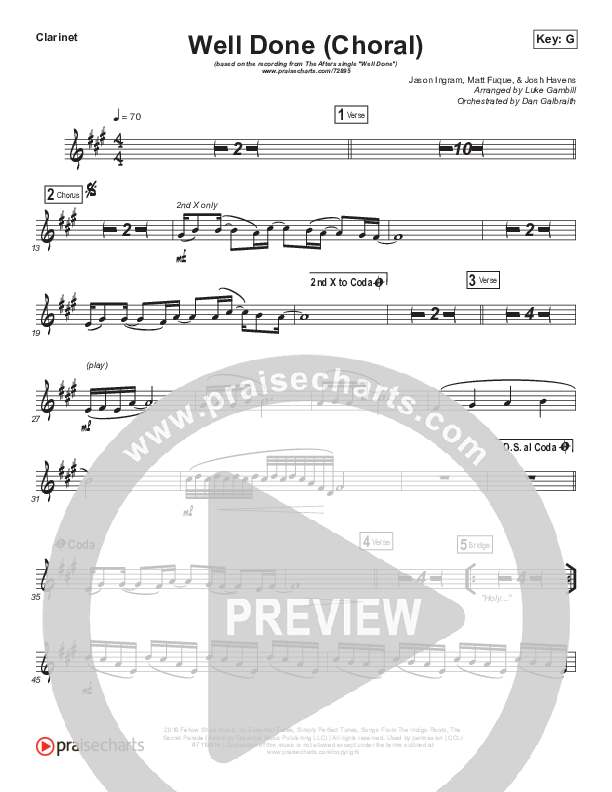 Well Done (Choral Anthem SATB) Wind Pack (The Afters / Arr. Luke Gambill)
