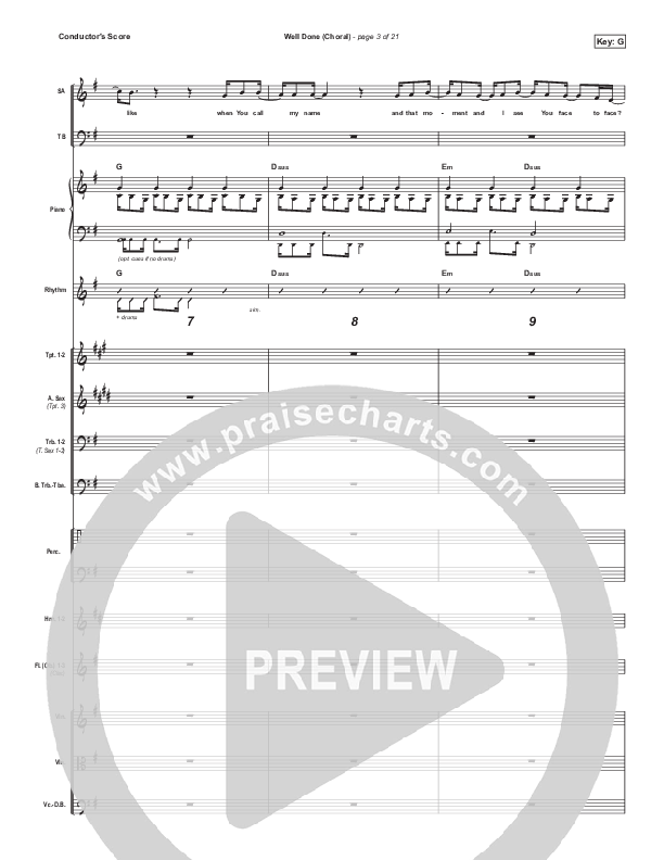 Well Done (Choral Anthem SATB) Conductor's Score (The Afters / Arr. Luke Gambill)