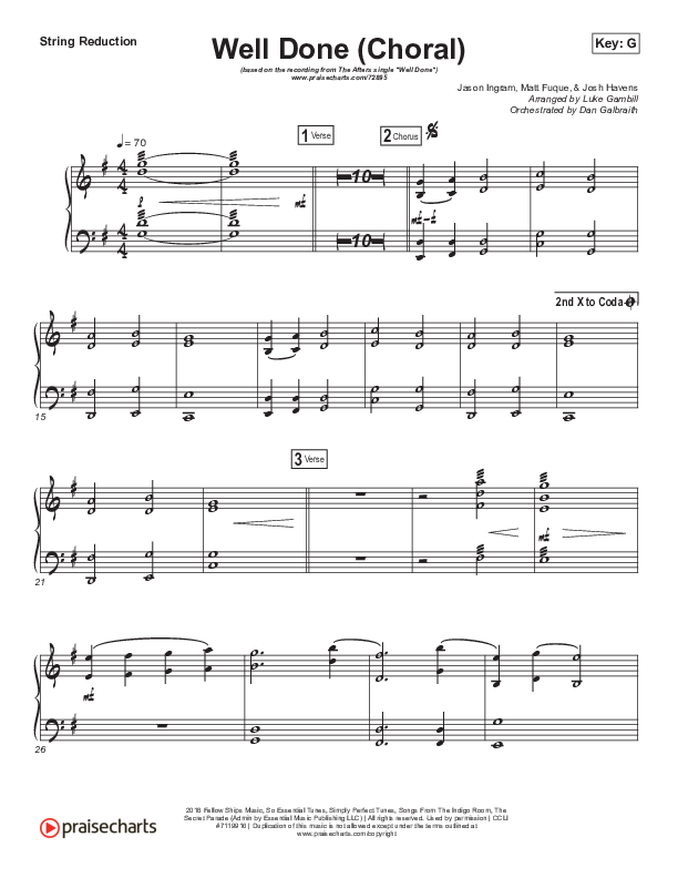 Well Done (Choral Anthem SATB) Synth Strings (The Afters / Arr. Luke Gambill)