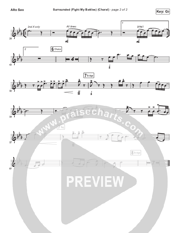 Surrounded (Fight My Battles) (Choral Anthem SATB) Alto Sax (Elyssa Smith / UPPERROOM / Arr. Luke Gambill)
