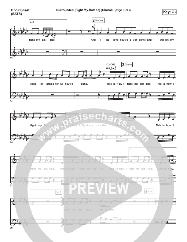 Surrounded (Fight My Battles) (Choral Anthem SATB) Choir Vocals (SATB) (Elyssa Smith / UPPERROOM / Arr. Luke Gambill)