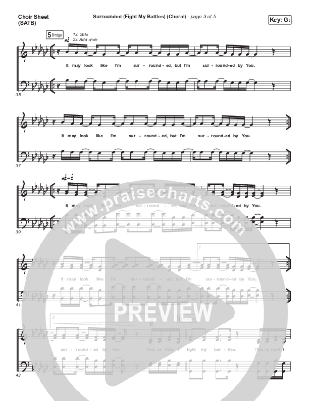 Surrounded (Fight My Battles) (Choral Anthem SATB) Choir Vocals (SATB) (Elyssa Smith / UPPERROOM / Arr. Luke Gambill)