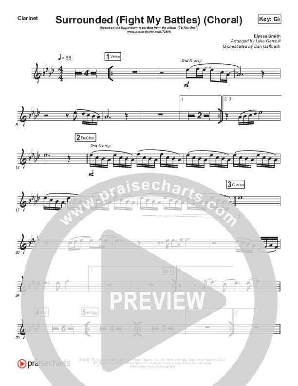 Surrounded (Fight My Battles) (Choral Anthem SATB) Wind Pack (Elyssa Smith / UPPERROOM / Arr. Luke Gambill)