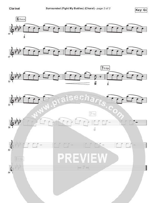 Surrounded (Fight My Battles) (Choral Anthem SATB) Clarinet (Elyssa Smith / UPPERROOM / Arr. Luke Gambill)