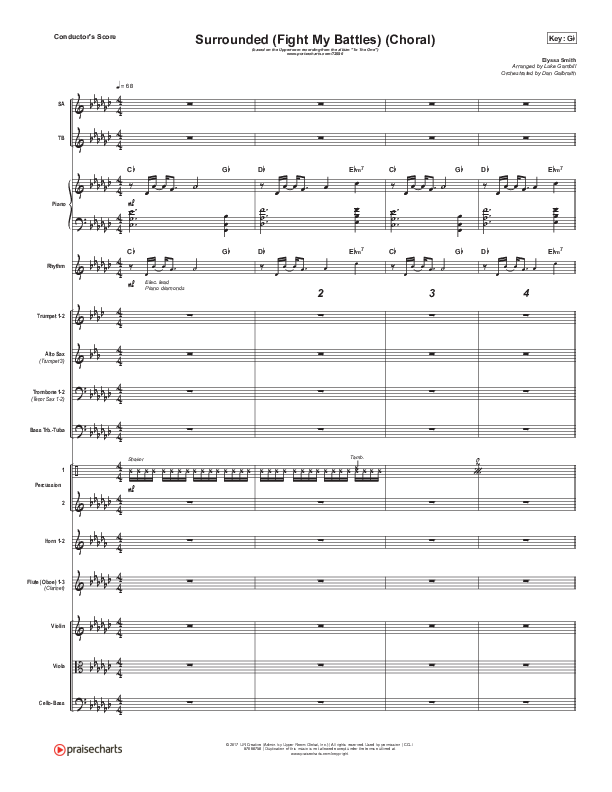 Surrounded (Fight My Battles) (Choral Anthem SATB) Orchestration (Elyssa Smith / UPPERROOM / Arr. Luke Gambill)
