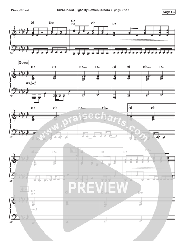 Surrounded (Fight My Battles) (Choral Anthem SATB) Piano Sheet (Elyssa Smith / UPPERROOM / Arr. Luke Gambill)