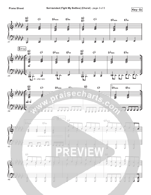 Surrounded (Fight My Battles) (Choral Anthem SATB) Piano Sheet (Elyssa Smith / UPPERROOM / Arr. Luke Gambill)