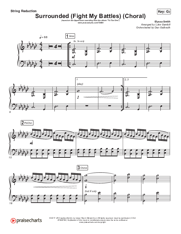 Surrounded (Fight My Battles) (Choral Anthem SATB) Synth Strings (Elyssa Smith / UPPERROOM / Arr. Luke Gambill)