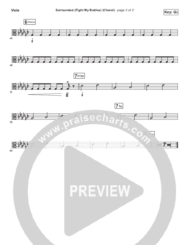 Surrounded (Fight My Battles) (Choral Anthem SATB) Viola (Elyssa Smith / UPPERROOM / Arr. Luke Gambill)