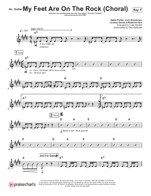My Feet Are On The Rock (Choral Anthem SATB) Acoustic Guitar (I Am They / Arr. Luke Gambill)
