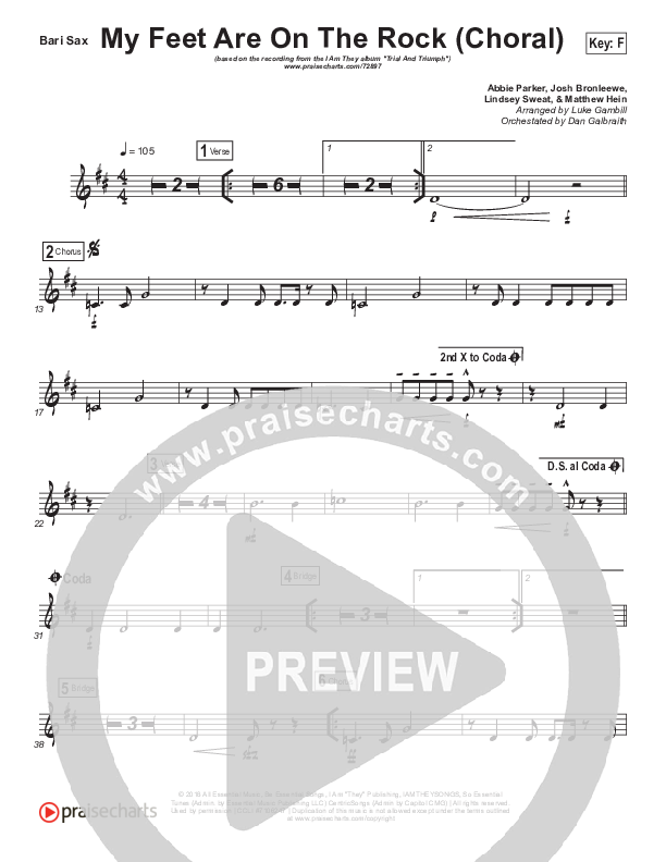 My Feet Are On The Rock (Choral Anthem SATB) Bari Sax (I Am They / Arr. Luke Gambill)