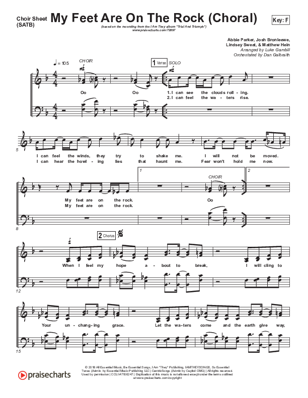 My Feet Are On The Rock (Choral Anthem SATB) Choir Vocals (SATB) (I Am They / Arr. Luke Gambill)
