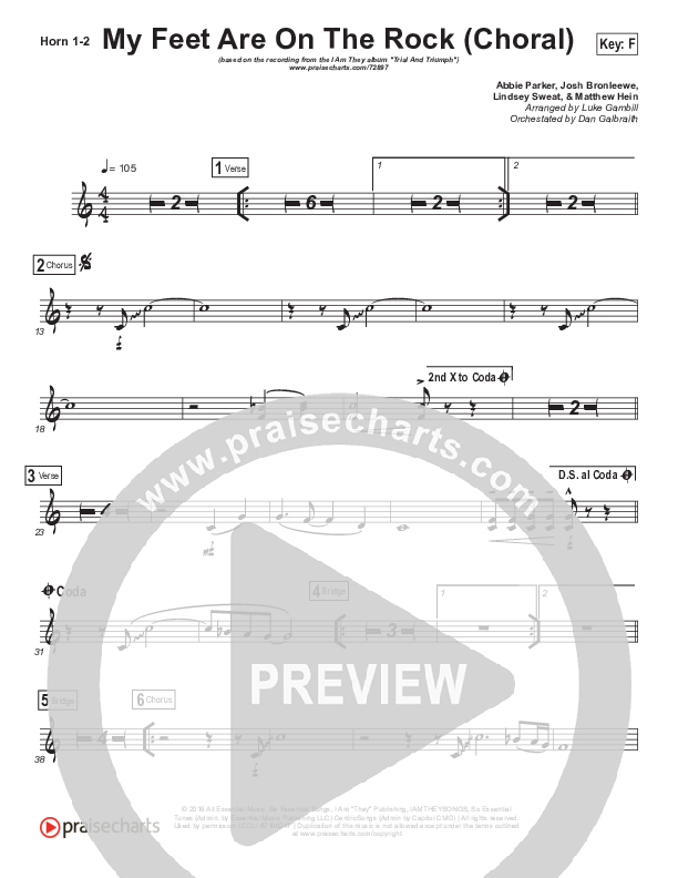 My Feet Are On The Rock (Choral Anthem SATB) Brass Pack (I Am They / Arr. Luke Gambill)