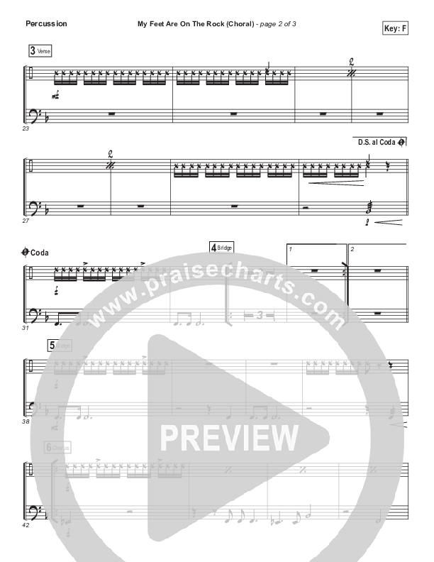 My Feet Are On The Rock (Choral Anthem SATB) Percussion (I Am They / Arr. Luke Gambill)