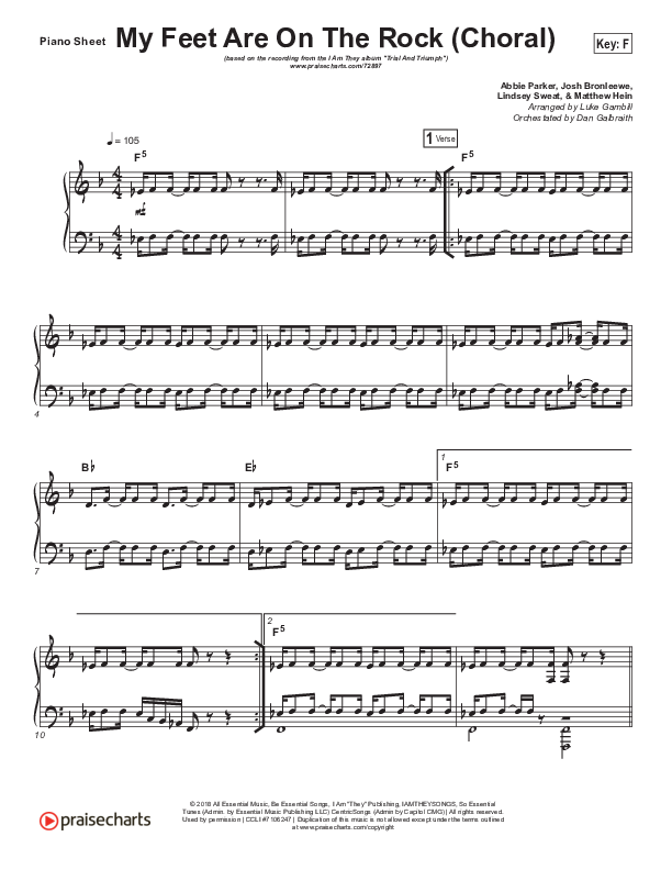 My Feet Are On The Rock (Choral Anthem SATB) Piano Sheet (I Am They / Arr. Luke Gambill)
