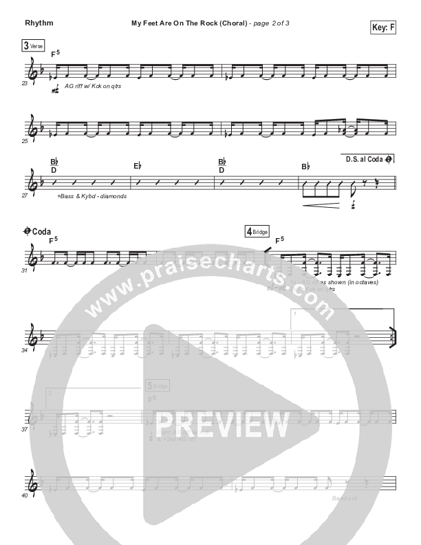 My Feet Are On The Rock (Choral Anthem SATB) Rhythm Chart (I Am They / Arr. Luke Gambill)