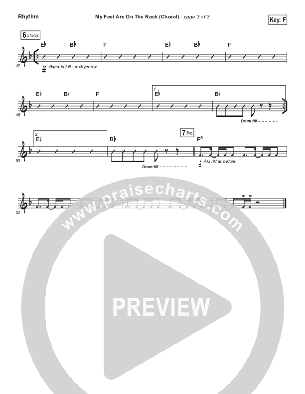 My Feet Are On The Rock (Choral Anthem SATB) Rhythm Chart (I Am They / Arr. Luke Gambill)