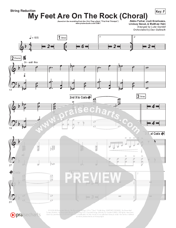 My Feet Are On The Rock (Choral Anthem SATB) String Pack (I Am They / Arr. Luke Gambill)