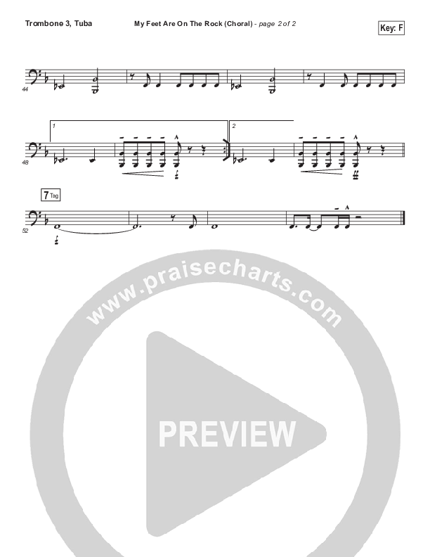 My Feet Are On The Rock (Choral Anthem SATB) Trombone 3/Tuba (I Am They / Arr. Luke Gambill)