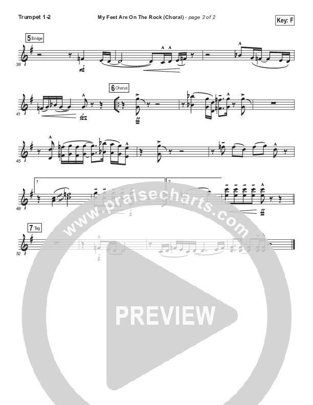 My Feet Are On The Rock (Choral Anthem SATB) Trumpet 1,2 (I Am They / Arr. Luke Gambill)