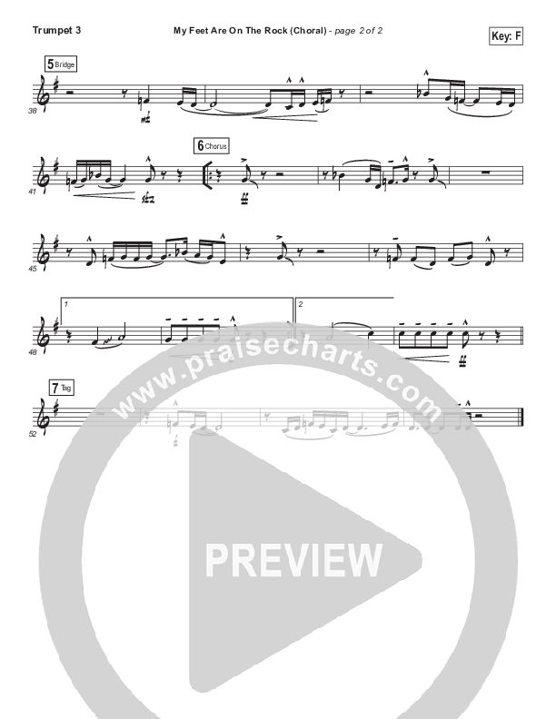 My Feet Are On The Rock (Choral Anthem SATB) Trumpet 3 (I Am They / Arr. Luke Gambill)
