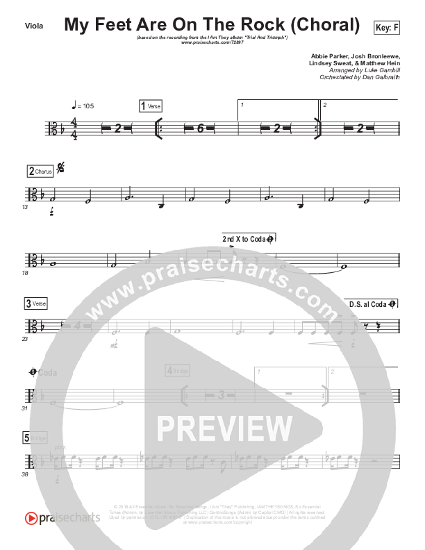 My Feet Are On The Rock (Choral Anthem SATB) Viola (I Am They / Arr. Luke Gambill)
