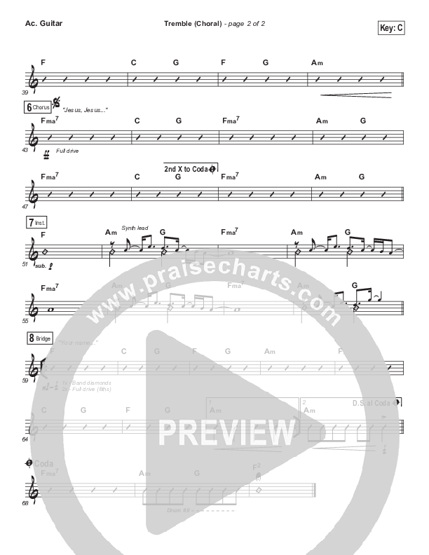 Tremble (Choral Anthem SATB) Acoustic Guitar (Mosaic MSC / Arr. Luke Gambill)