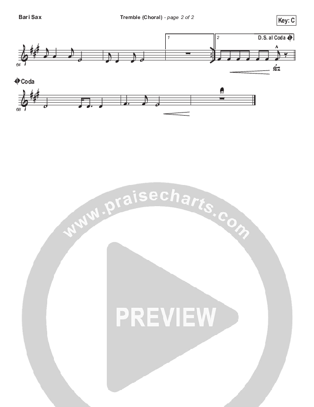 Tremble (Choral Anthem SATB) Bari Sax (Mosaic MSC / Arr. Luke Gambill)