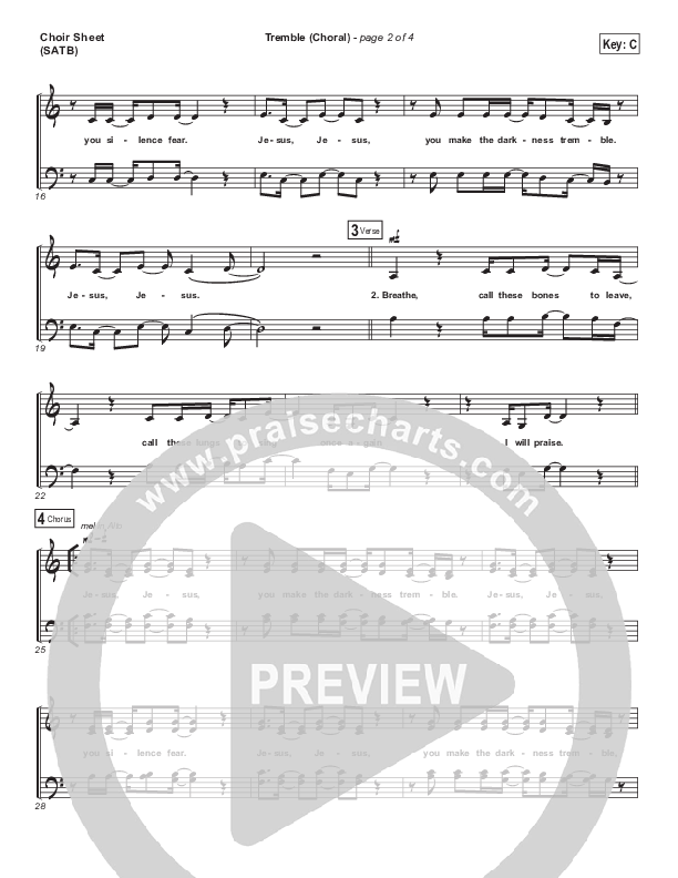Tremble (Choral Anthem SATB) Choir Vocals (SATB) (Mosaic MSC / Arr. Luke Gambill)