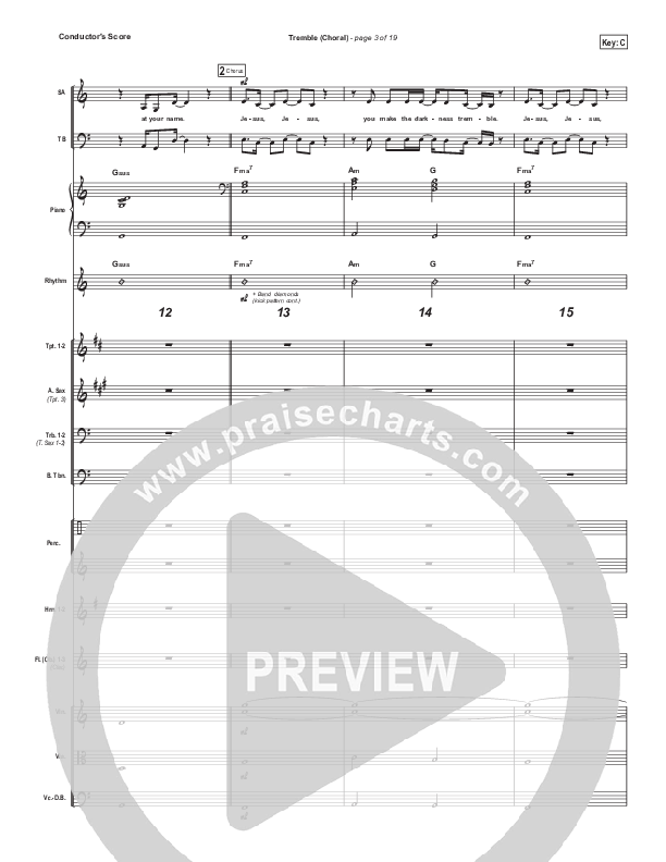 Tremble (Choral Anthem SATB) Conductor's Score (Mosaic MSC / Arr. Luke Gambill)