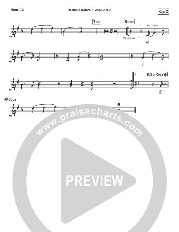 Tremble (Choral Anthem SATB) French Horn 1/2 (Mosaic MSC / Arr. Luke Gambill)