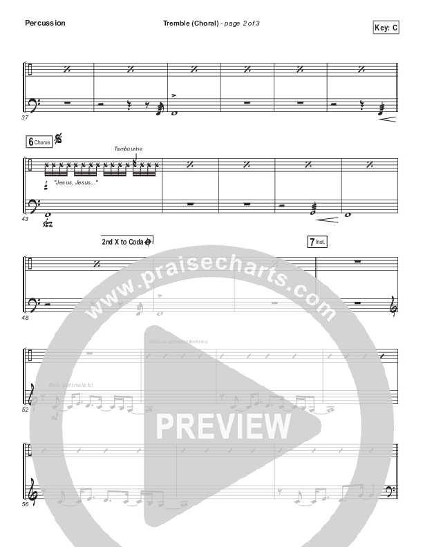 Tremble (Choral Anthem SATB) Percussion (Mosaic MSC / Arr. Luke Gambill)