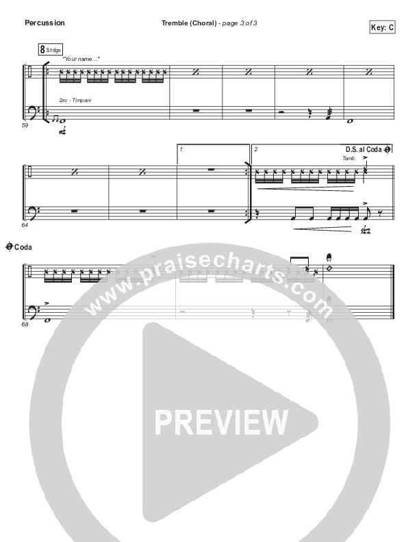 Tremble (Choral Anthem SATB) Percussion (Mosaic MSC / Arr. Luke Gambill)