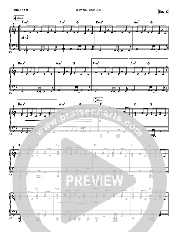 Tremble (Choral Anthem SATB) Piano Sheet (Mosaic MSC / Arr. Luke Gambill)