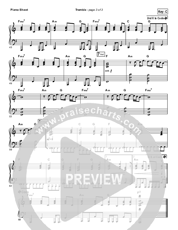Tremble (Choral Anthem SATB) Piano Sheet (Mosaic MSC / Arr. Luke Gambill)