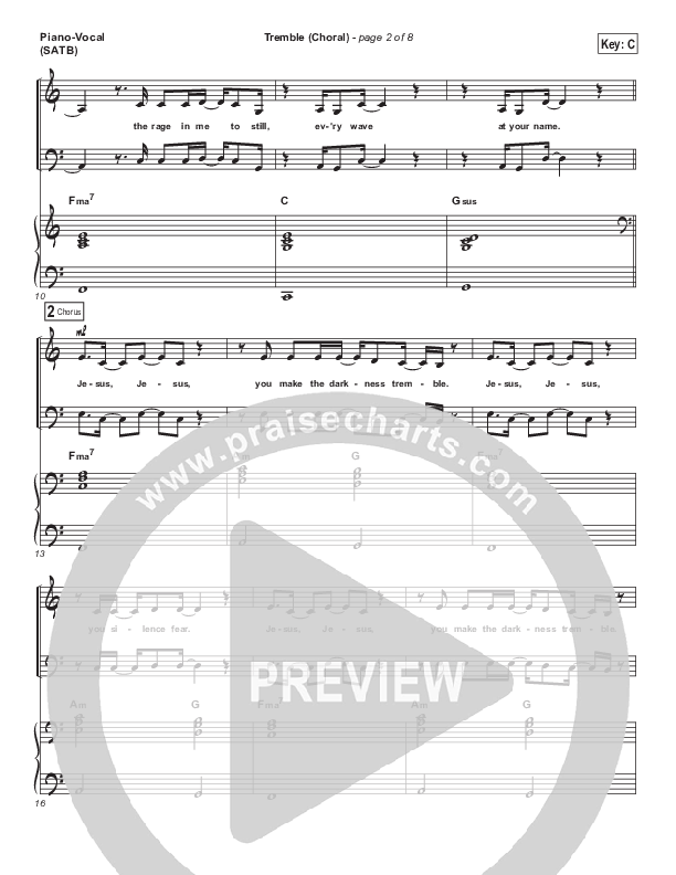 Tremble (Choral Anthem SATB) Piano/Vocal Pack (Mosaic MSC / Arr. Luke Gambill)