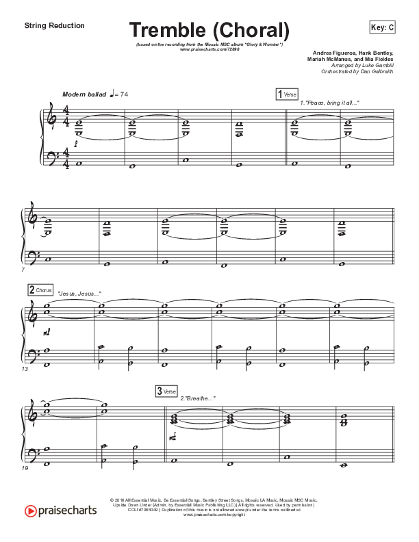 Tremble (Choral Anthem SATB) Synth Strings (Mosaic MSC / Arr. Luke Gambill)