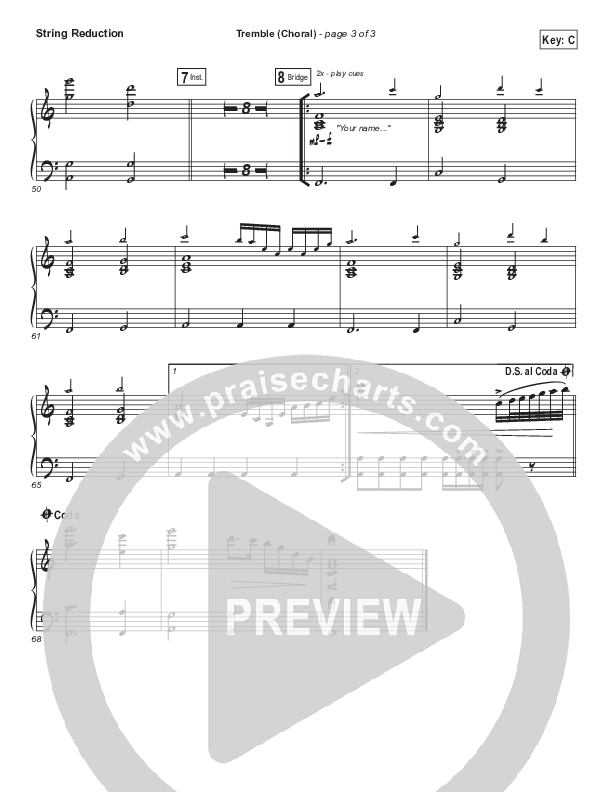 Tremble (Choral Anthem SATB) String Pack (Mosaic MSC / Arr. Luke Gambill)