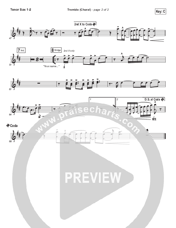 Tremble (Choral Anthem SATB) Tenor Sax 1/2 (Mosaic MSC / Arr. Luke Gambill)