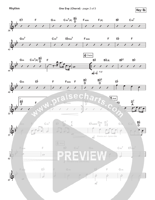 One Day (When We All Get To Heaven) (Choral Anthem SATB) Rhythm Chart (Matt Redman / Arr. Luke Gambill)